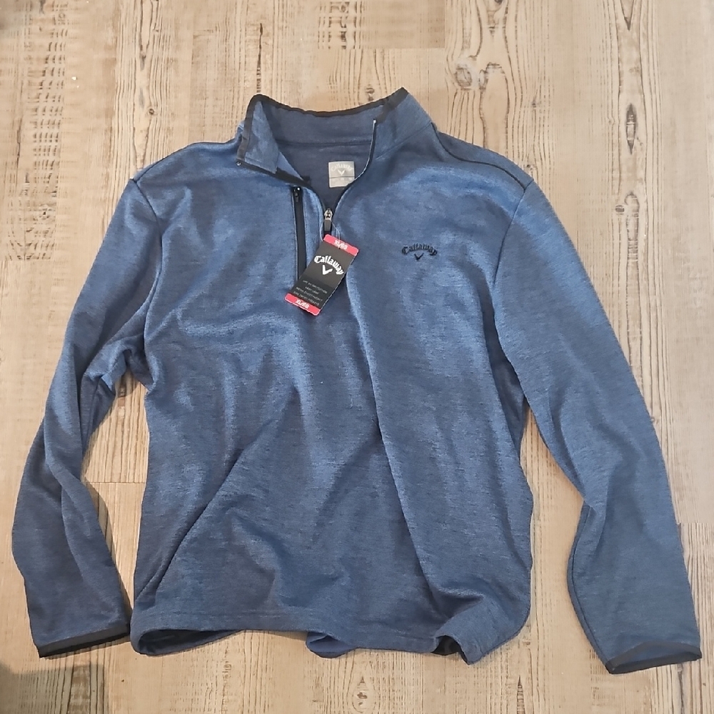 Navy Blue Callaway Men's Tech Fleece 1/4 Zip Pullover